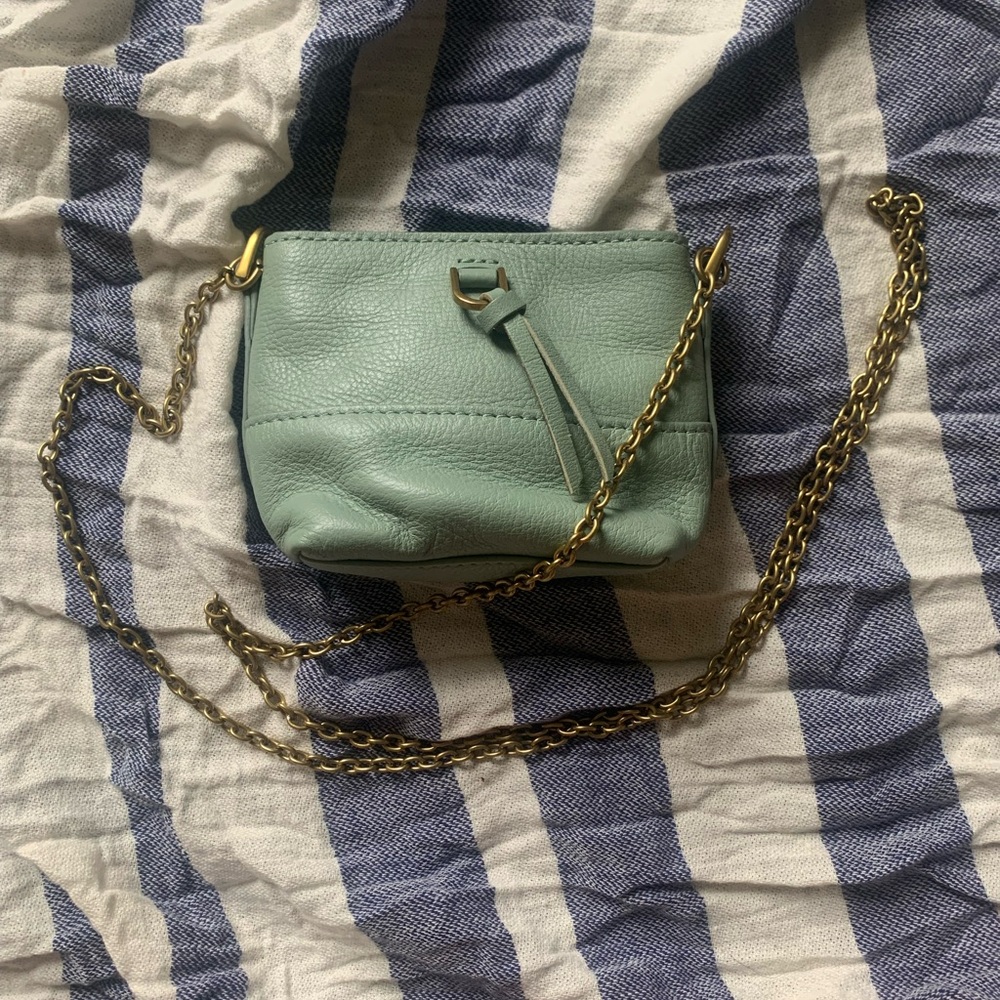 Fossil Leather Moss Crossbody Microbag